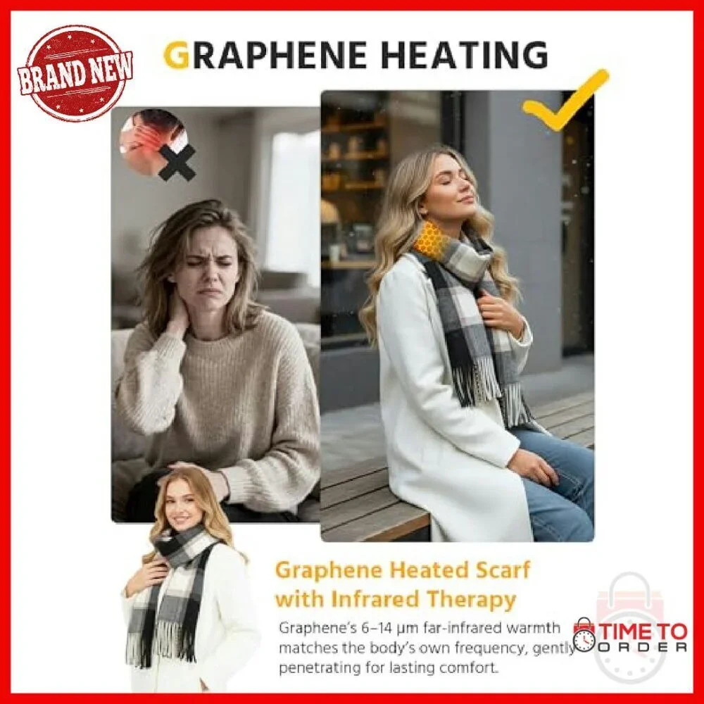 Heated Scarf with Graphene Technology 6000mAh Battery Fast Charge